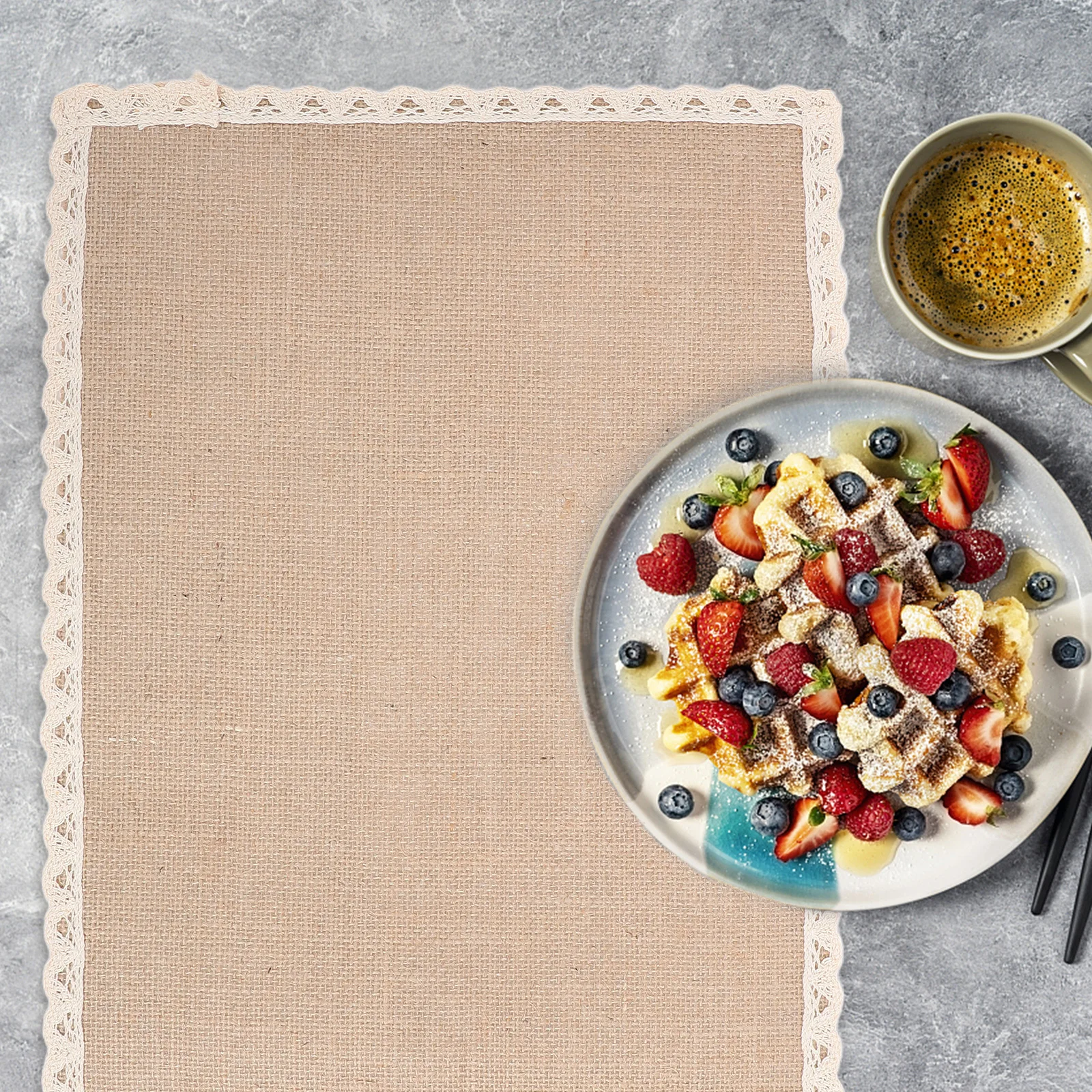 8 قطعة المفارش الجوت الطبيعي مستطيل 30x40 سنتيمتر الخيش الدانتيل حافة طاولة طعام المطبخ حفلة الجدول حامي الحصير