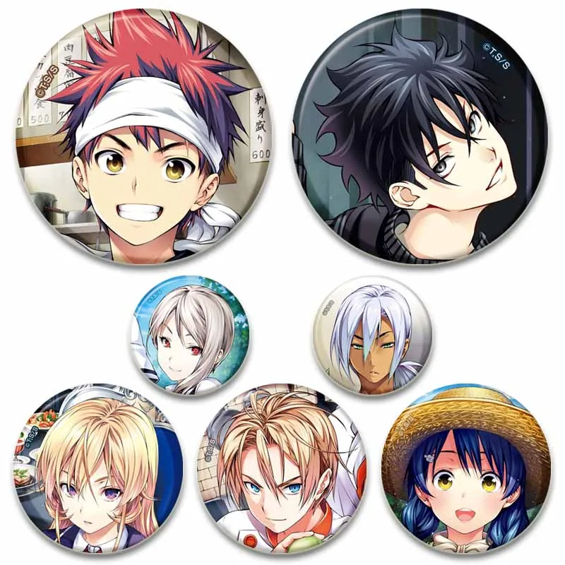 Anime Food Wars Shokugeki No Soma Brooch Pins Cosplay Badges Clothes Backpack Decoration Yukihira Acrylic Badges Pin Jewelry