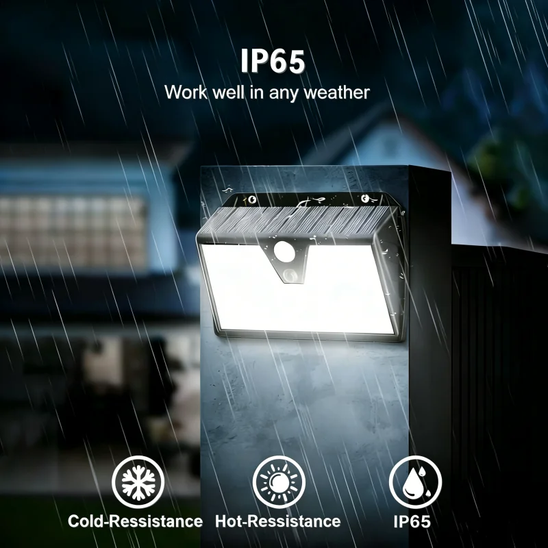 

Солнечный настенный светильник на 103 светодиодах, прожектор с датчиком движения, водонепроницаемость IP65, 3 режима регулировки яркости, зарядка от солнечной энергии