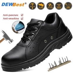 Mens All Season Anti Smash Steel Toe Work Shoes Indestructible Anti Slip Anti Stabbing Work Shoes Work Safety Boots