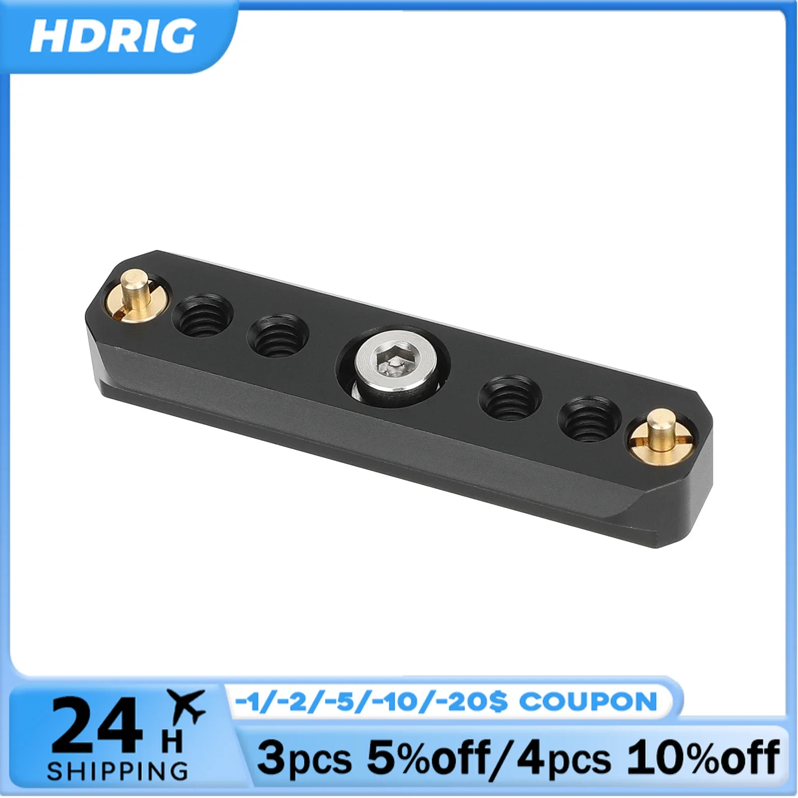 

HDRIG Universal Quick Release Safety NATO Rail 2.8" with Spring Loaded Pins & 1/4"-20 Anti-Twist Screw for Camera Cage