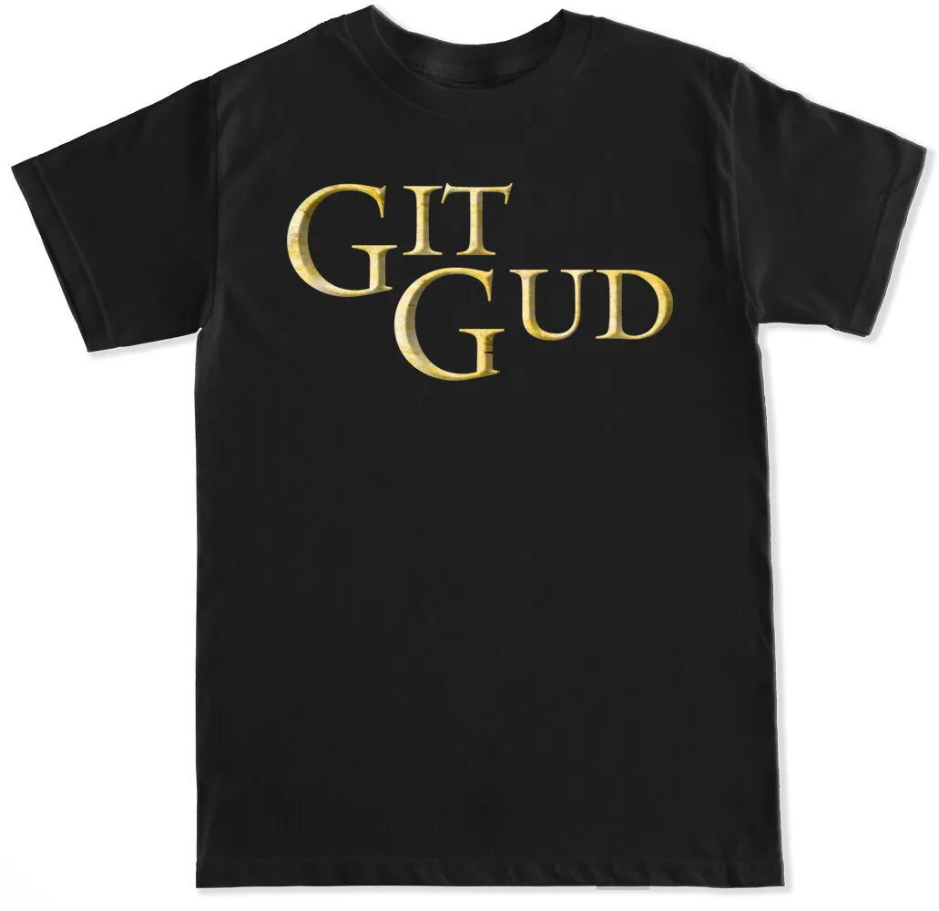 GIT GUD VIDEOJUOS GAMER RETRO PS RPG SOULS MEME CLÁSICO GOTY BOX CAMISETA PARA HOMBRE