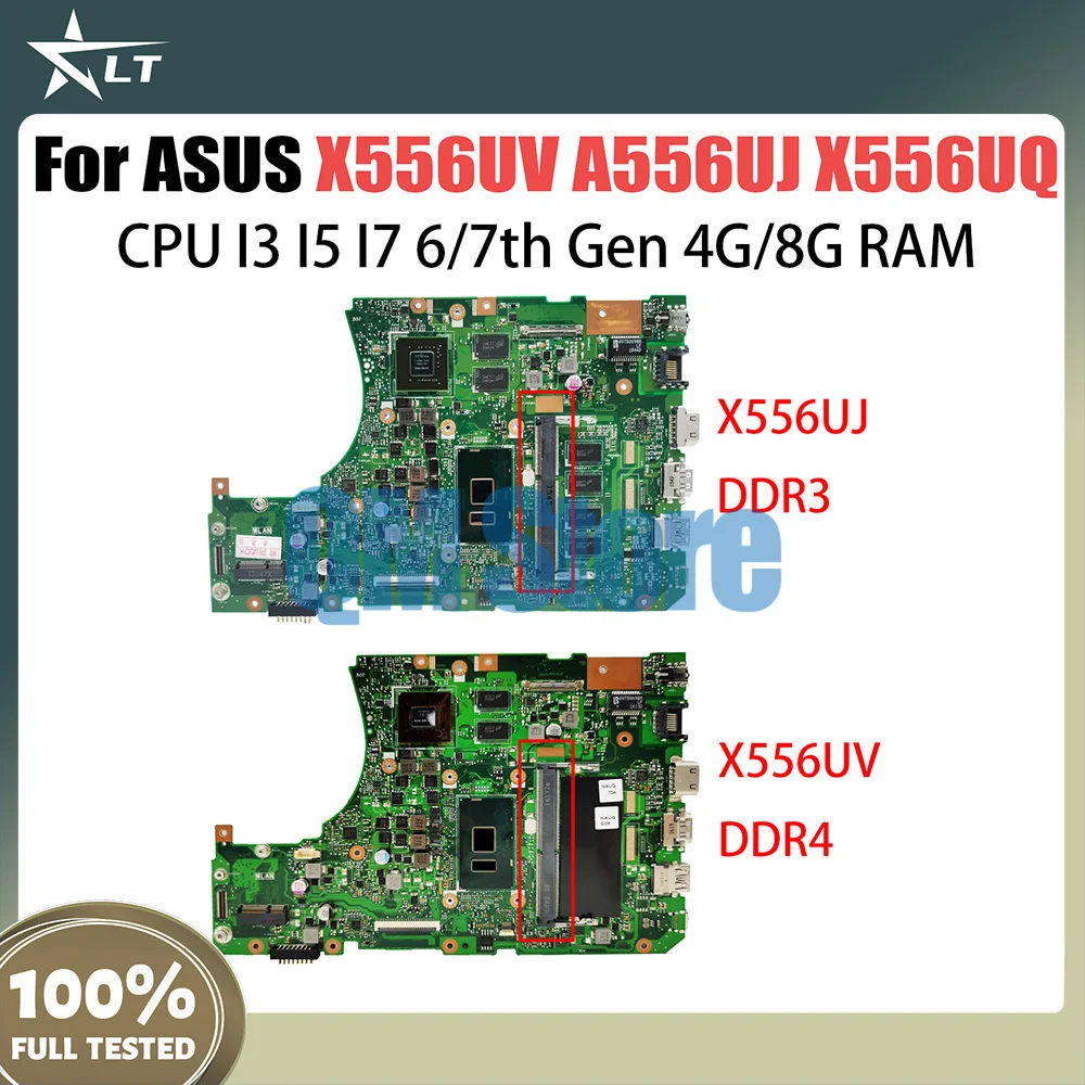 

Mainboard For ASUS X556UV A556U X556UQ X556URK X556UJ X556UQK X556UF X556UR Laptop Motherboard I3 I5 I7 CPU DDR4 V2G 930MX 940MX