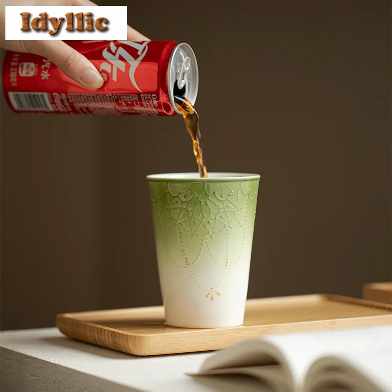 330 مللي أريتا الخزف حبة الستائر كولا القدح ماستر القدح فقاعة فنجان الماء الساخن البارد إبريق جهاز تدفئة محمول عناصر الشاي الديكور الحرفية #2