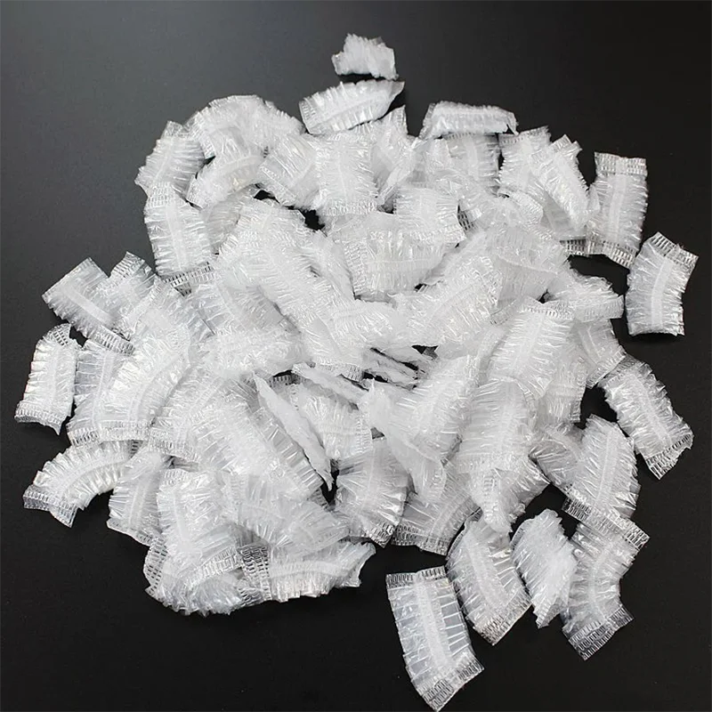 100Pcs Transparent Disposable Ear Cover Waterproof One-off Earmuffs Ear Protector Caps Plastic Bag Bath Shower Hair Dyeing Tool