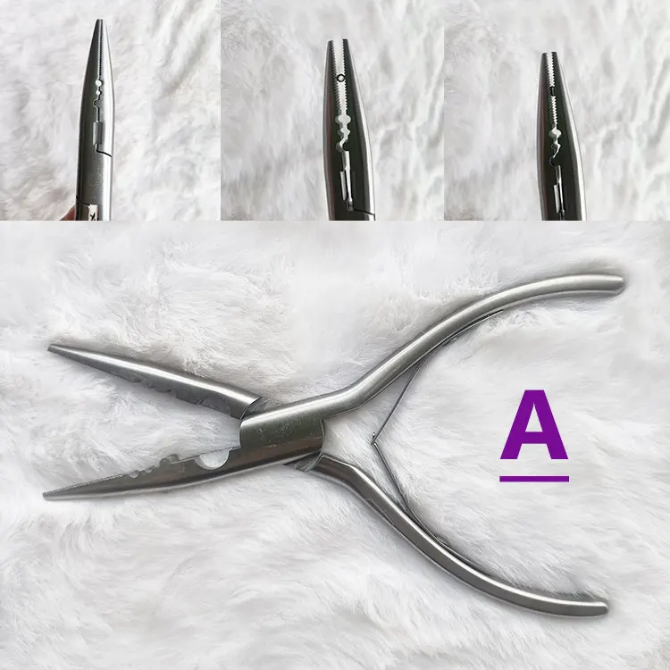 10pcs Silver Stainless Steel Hair Extension Pliers 5.2inch Micro Rings Tubes Closer Tools Pliers Lot of Convenient Extensions