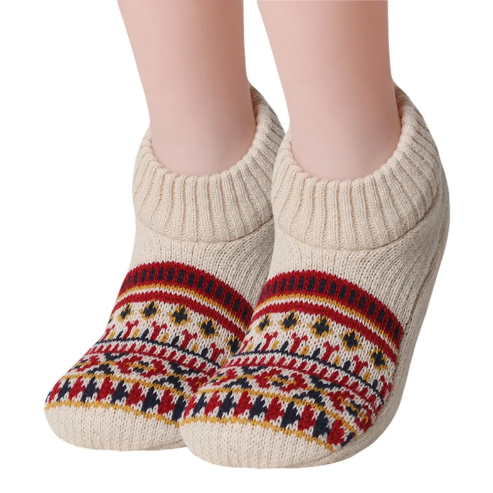 

Simple Plush Winter Floor Ankle Shoes Stripe Indoor Socks Unisex Sleeping Socks Non-slip Home Slippers Coral Fleece Socks Winter