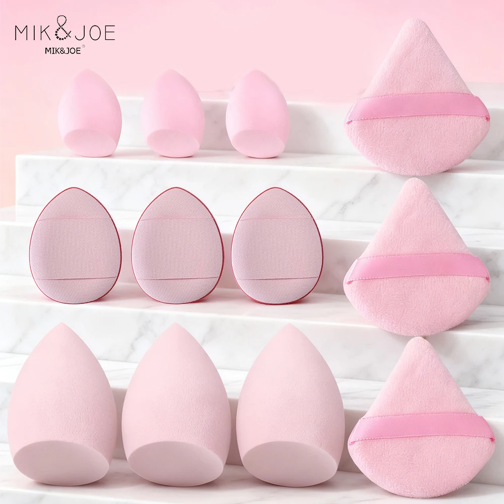 12個入りふわふわメイクスポンジセット - ベースメイク、隅々まで届く巨大サイズ、タッチアップ、メイクセッティングに