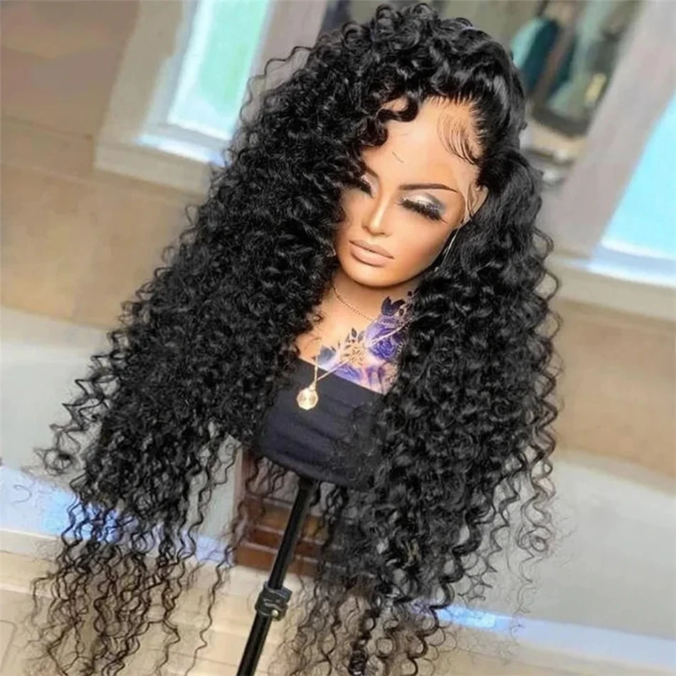 

13x6 Lace Frontal Wig Human Hair 30 40 Inch Transparent 100% Brazilian Curly Wigs Natural Deep Wave Front Cheap For Women Choice