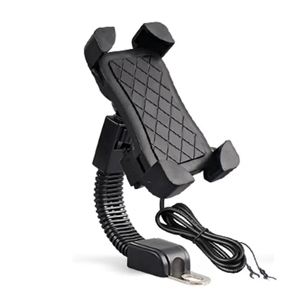 

1pcs Motorcycle Phone Mount Usb Charging Handlebar Holder 3.5-7 Inch Universal Smartphone Cradle For