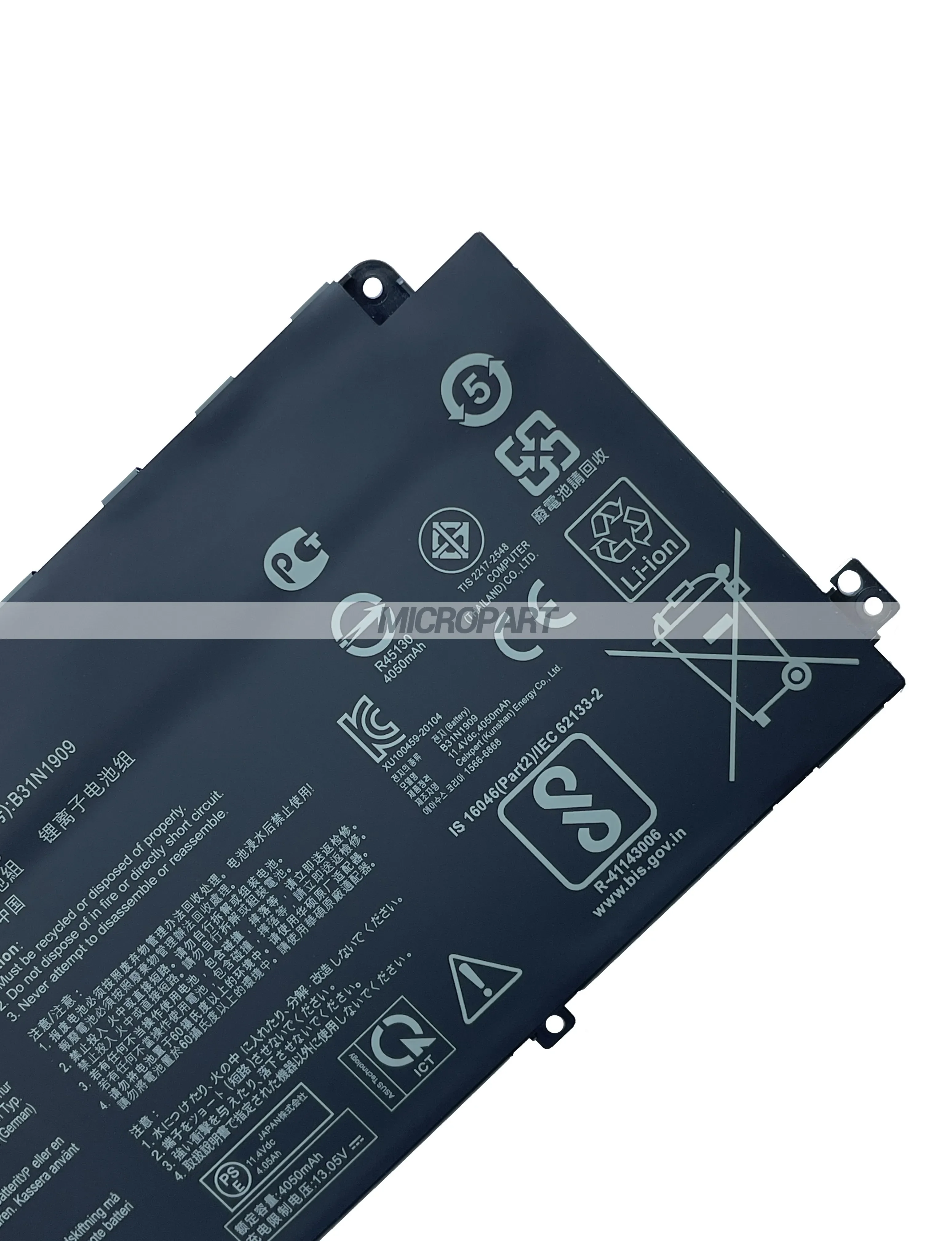 Bateria Li-ion substituição para computadores portáteis Asus, B31N1909, P2, P2451FA, P2451FB, 11.4V, 48Wh, longa duração da bateria