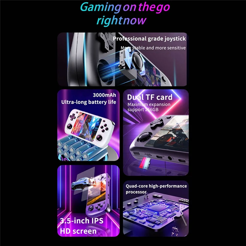 

H36S 3.5 Inch Pocket Handheld Game Console 64G Storage For Emulators For PSP/PS1/GBA/SNES NES Portable Video Gaming Players C