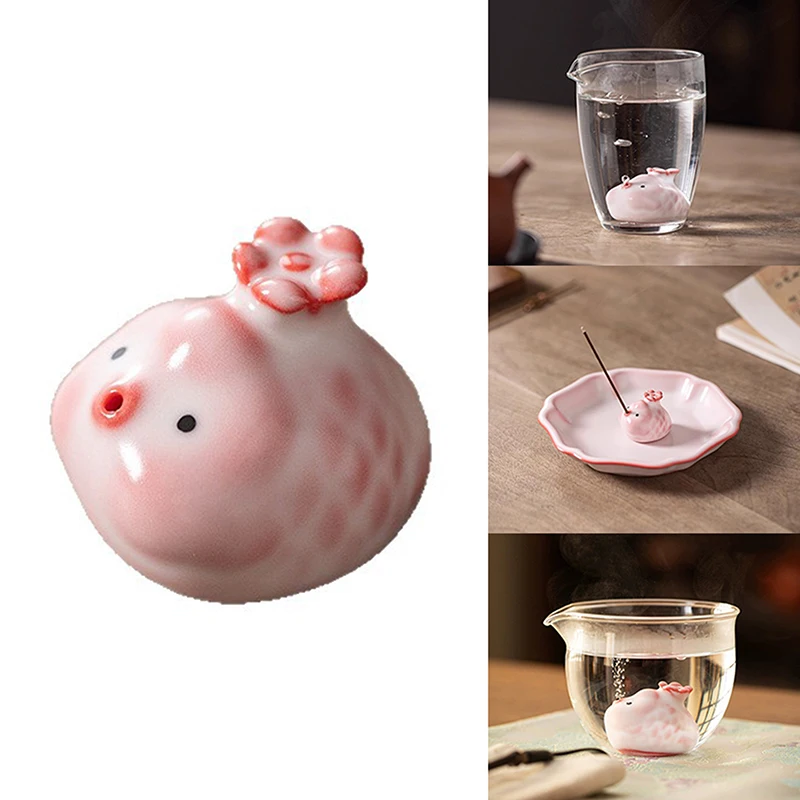 الكرز الوردي فقاعة الأسماك الشاي الحيوانات الأليفة الفاخرة خزان الأسماك المناظر الطبيعية الشاي تمثال اللعب الشاي تمثال الحلي صنعة