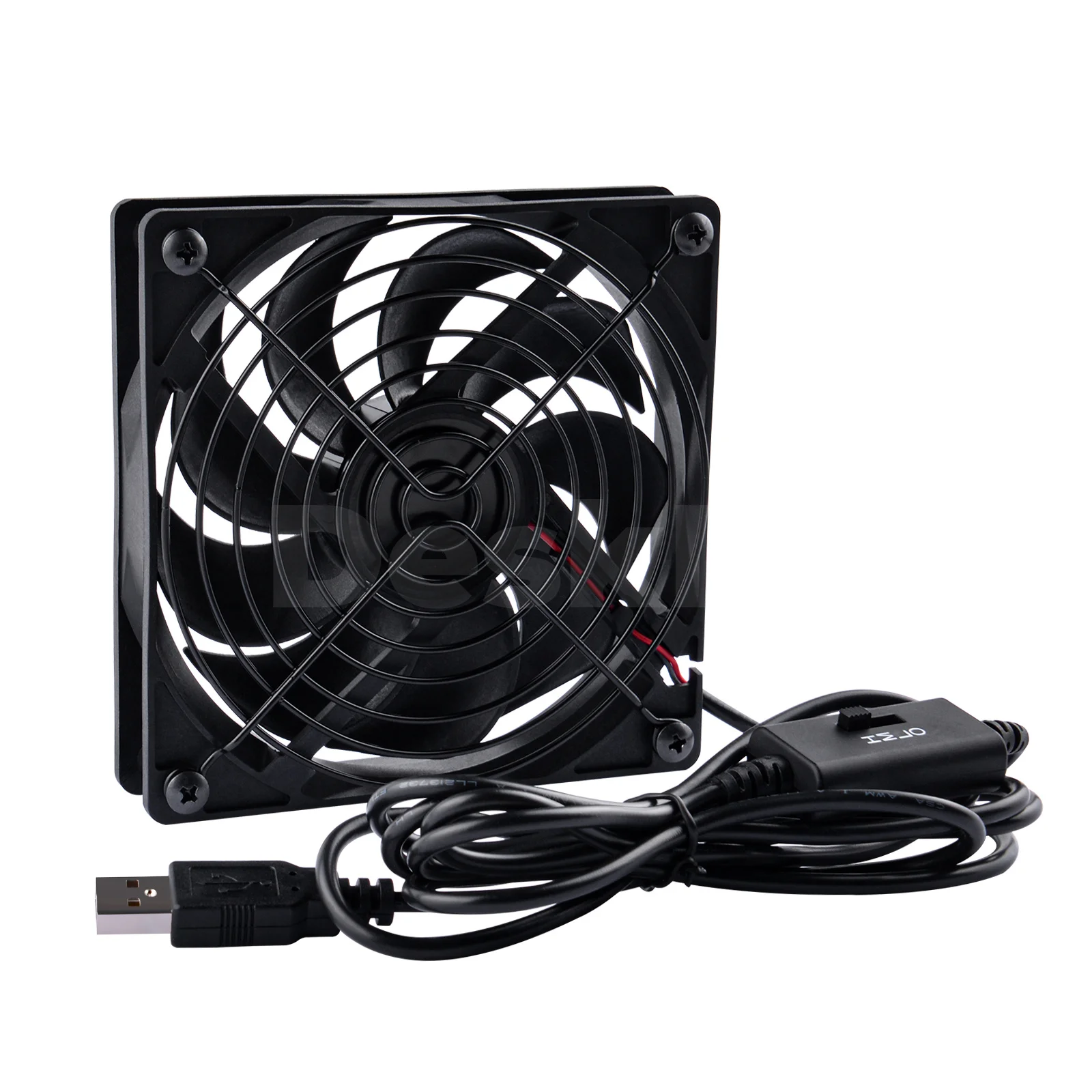 DeskPi RackMate Accessories DC 12V Cooling Fan for T0/T1/T2 Server Cabinet, 120mm*120mm 3-Degree Speed Switch Cooling Fan