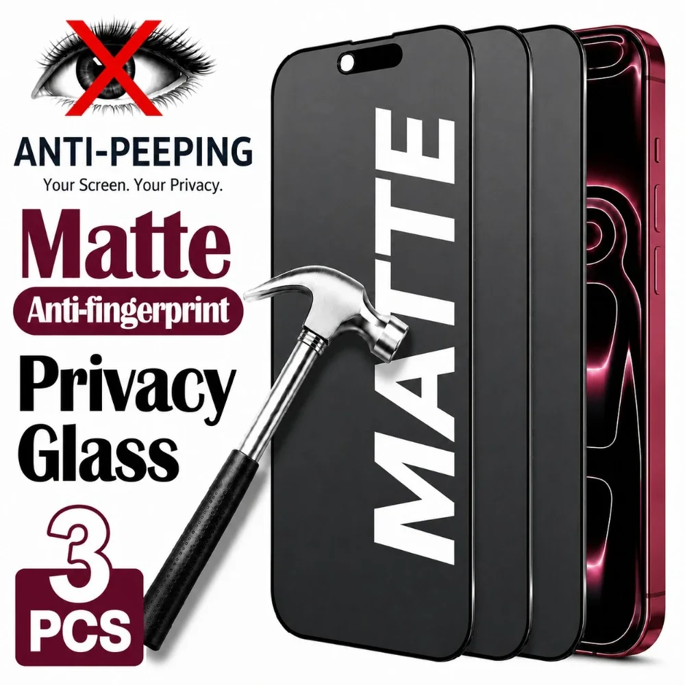 1-5pcs 1-5pcs Matte Privacy Tempered Glass Screen Protector for iPhone DUO 18 17 16 15 14 13 12 11 Pro Max, 9H Anti-Spy Frosted Glass - Aliexpress Deal