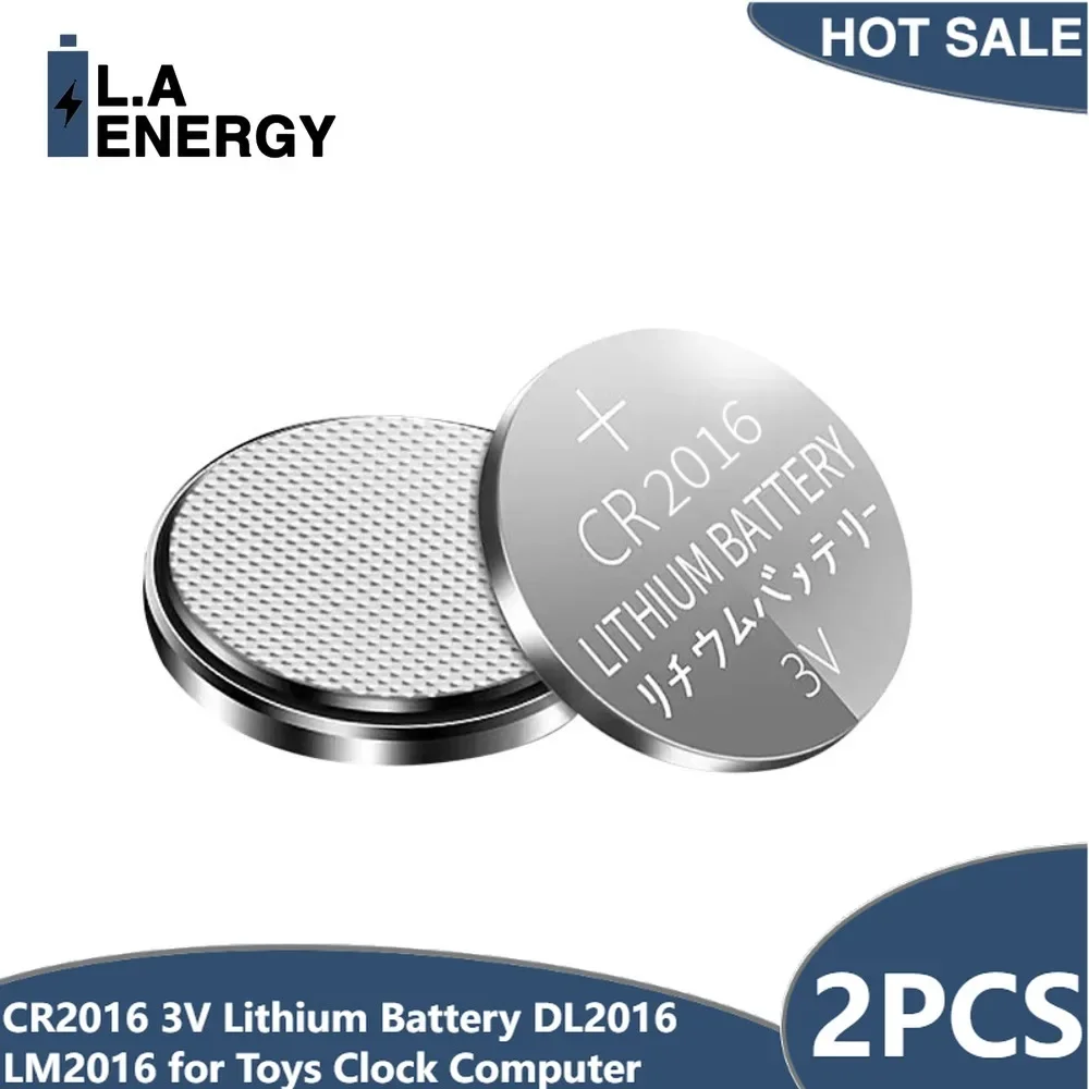 2PCS CR2016 3V Lithium Button Battery DL2016 DL2016 LM2016 CR 2016 Coin Cell Watch Batteries for Toys Clock Computer