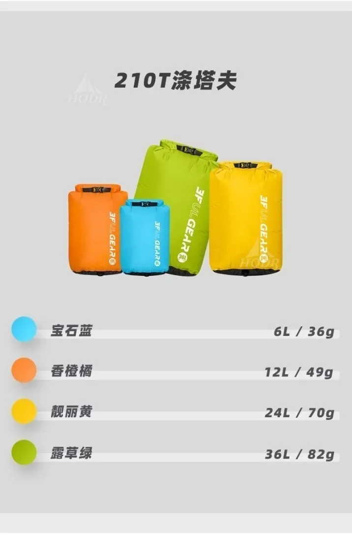 Imagem -06 - Hodr-bolsa de Armazenamento Retangular Bolsa Seco Impermeável Ultraleve Roupa de Acampamento ao ar Livre 3f ul Gear 6l 12 l 24 l 36l 210t 15d