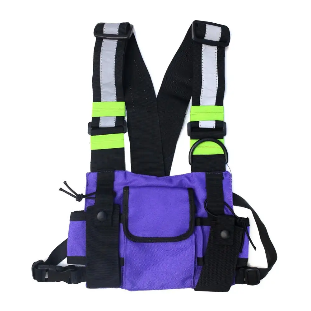 Chest Rig Bag Reflective Vest Hip Hop Streetwear Functional Harness Chest Bag Pack Front Waist Pouch Backpack Camping Equipment