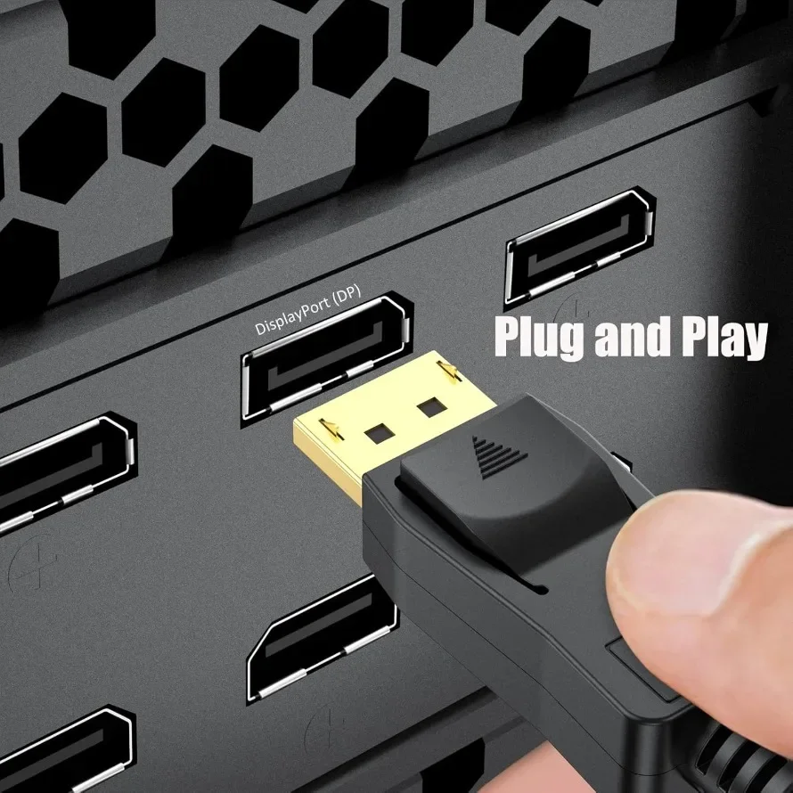 كابل DisplayPort إلى DisplayPort بطول 1.8 متر DP إلى DP ذكر إلى ذكر يدعم كابل 4K@60 هرتز متوافق مع Lenovo Dell HP ASUS والمزيد