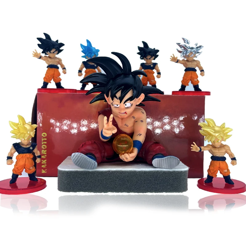 Dragon Ball desenhos animados para crianças, Son Goku, figuras de ação Anime, brinquedos modelo de plástico, acessórios de presente, hobbies, 10cm