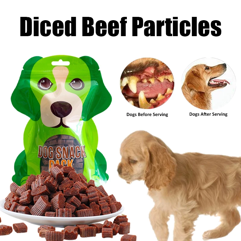 

Diced Beef Particles Appetising Digestive Nutritious Delicious Chewy Adult Dog Puppy Training Rewards Premium Beef Pet Snack