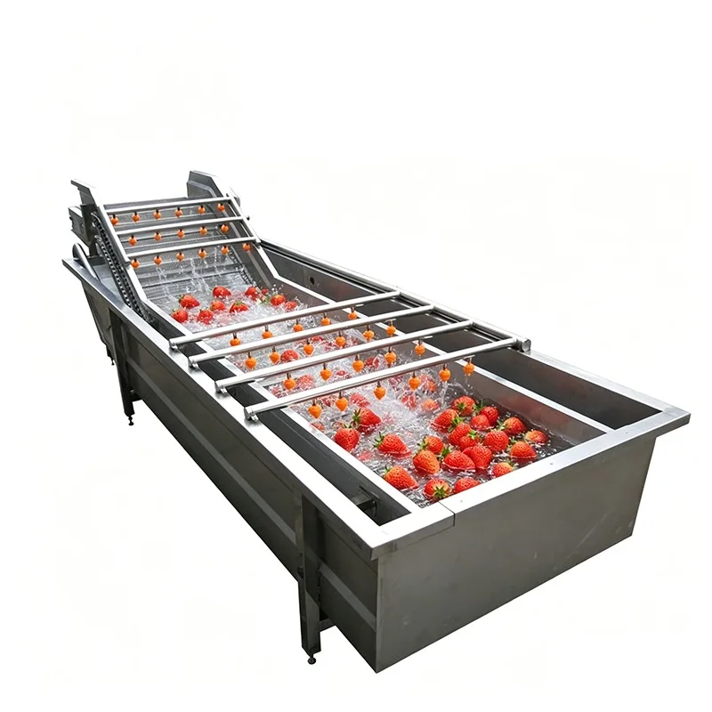 Yoursjoys Stainless Steel Automatic Multi-Voltage High-Capacity Fruit Vegetable Washing Cutting Drying Processing Line for