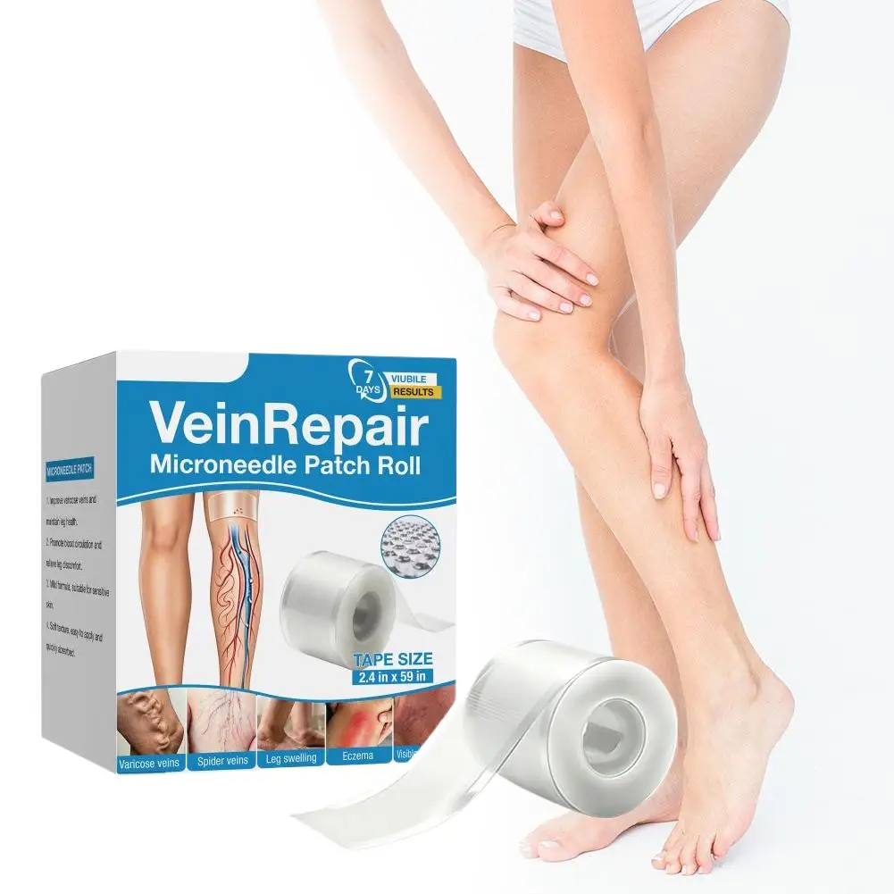 Vein Repair Microneedle Patch Roll, For Relieve Varicose Spider Veins,Premium Relieve Leg Swelling Care Tape for All Skin Types