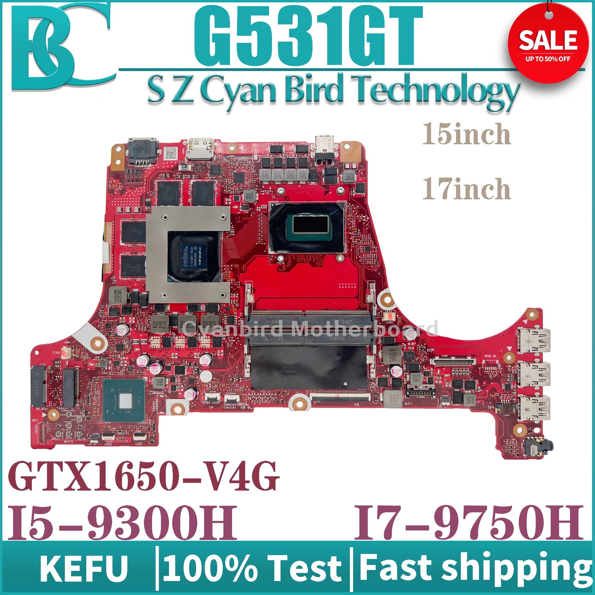 Notebook Mainboard For ASUS ROG Strix-G G531GT GL531GT G731GT GL731GT Laptop Motherboard W/i5-9300H I7-9750H GTX1650/V4G