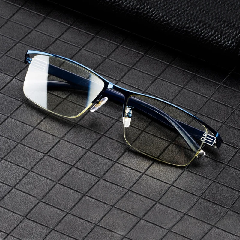 

Men's Business Reading Glasses Presbyopic Diopter Crystal Readers Eyewear Glass Lens +1.0 +2.0 +2.5 +3.0 +4.0 Titanium Frame