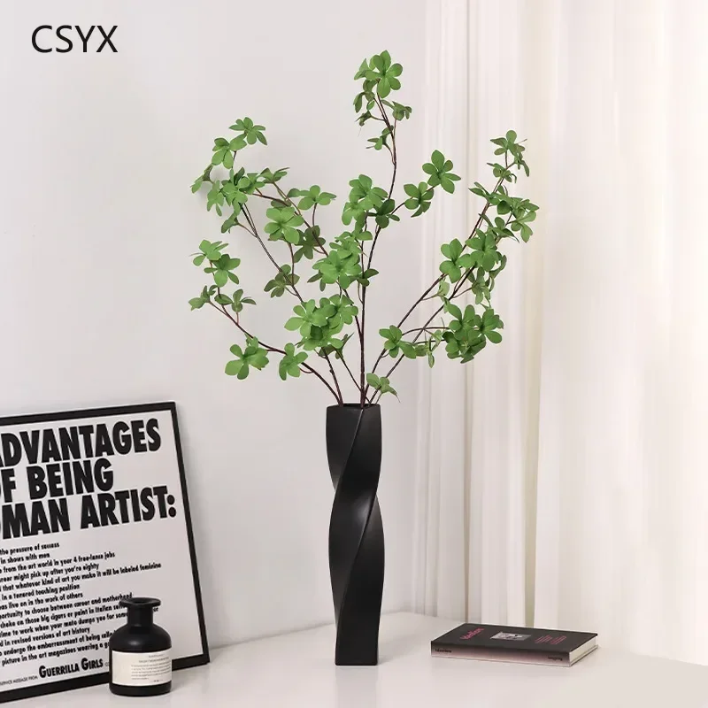 Ins Nordic Style Art Modern Simple Ornament Hotel Model Room Decorative Flower Ware Ceramic Vase