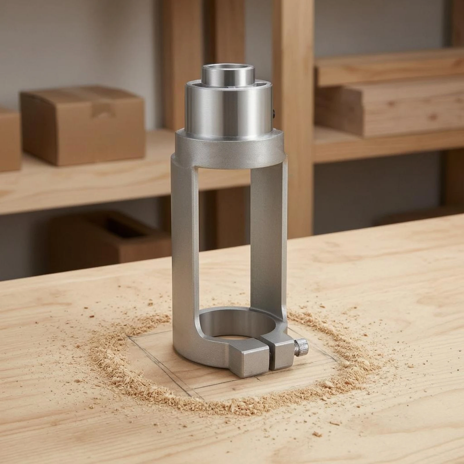 Square-Hole Drilling Bracket Aluminum Square Hole Drill Mounting Bracket Power Tool Accessory 18 Mm Opening Clamp Mount