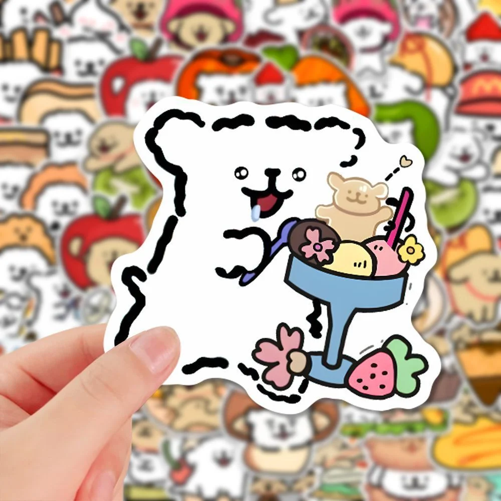 81 Food Puppies High-value Cute Stickers Sticky Notes Notebook Material Decorative Suitcase Waterproof Stickers