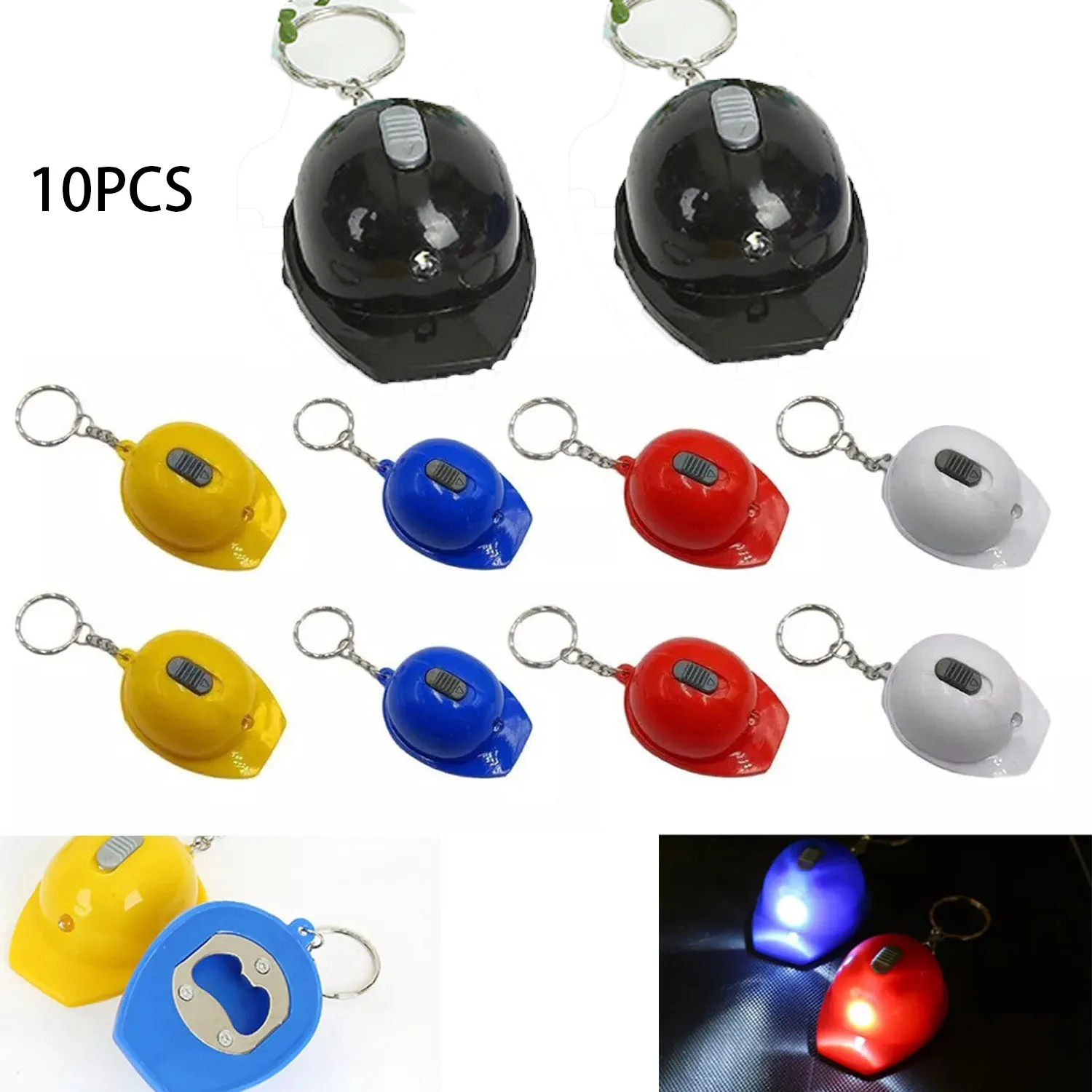 10 Pcs Construction Party Favors Keychains Mini LED Flashlight Keychain Under Construction Birthday Party Gifts Trucks Key Ring