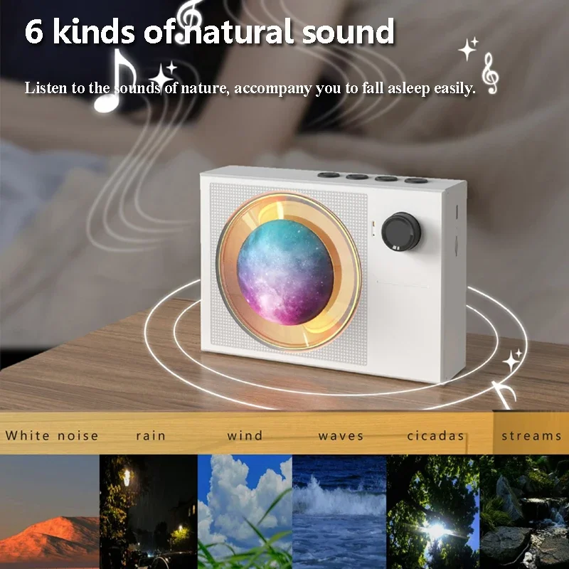 女の子と子供のためのワイヤレスBluetoothスピーカー,ステレオサウンド,ホワイトノイズ,多機能音楽プレーヤー,寝室の常夜灯