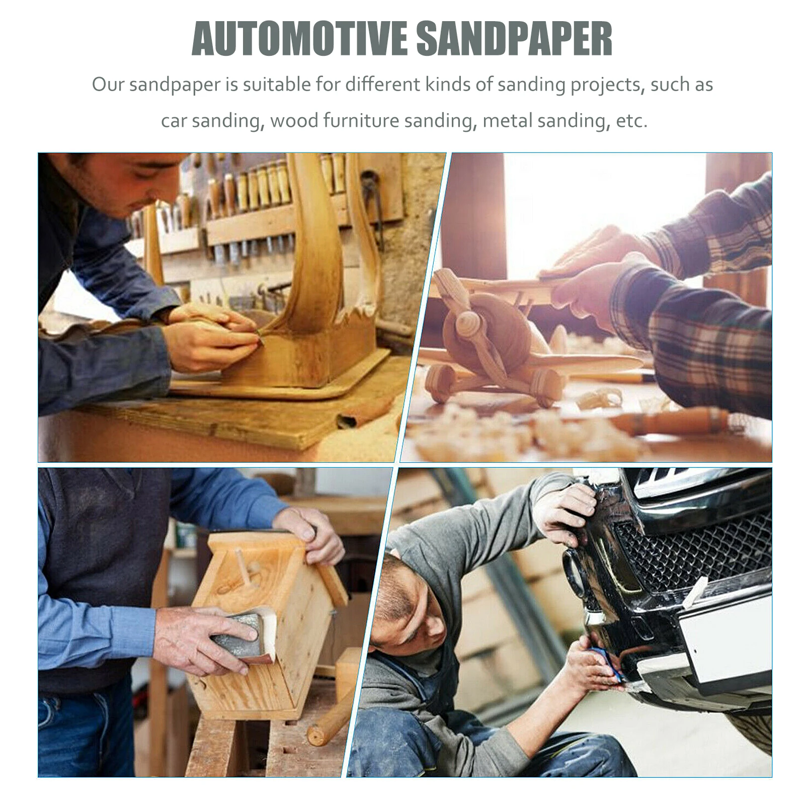 

6pcs Water Sandpaper Silicon Carbide Assorted Grit 1200 1500 4000 Wet Dry Sand Paper for Wood Metal Car Polishing Grinding