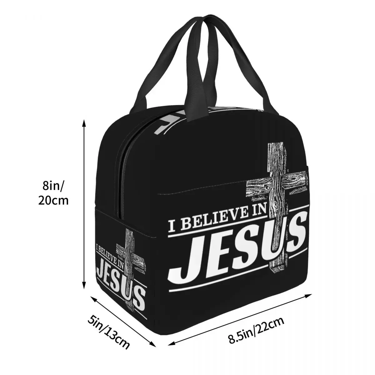 I Believe In Jesus Christ Lunch Bag Women Thermal Cooler Warm Insulated Cristianity Faith Lunch Box for Kids School Food Bags