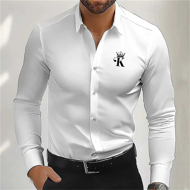 Men's Autumn Long-Sleeve Collared Shirt with 