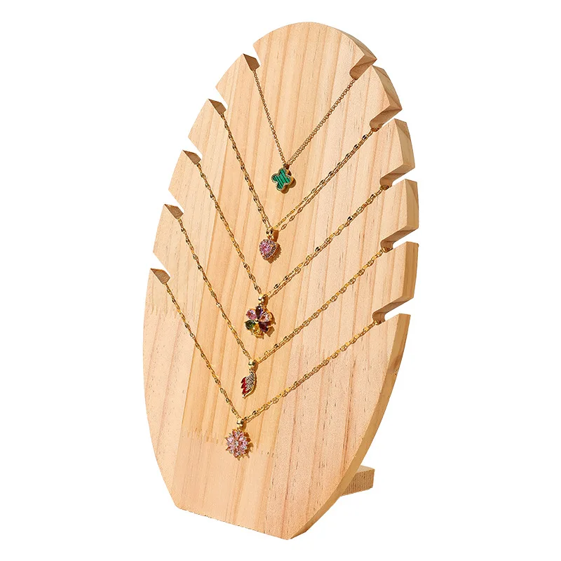 Wood Creative Flame Board Necklace Display Stand - Pendant Bracelet Jewelry Rack for Window Display - Image 5