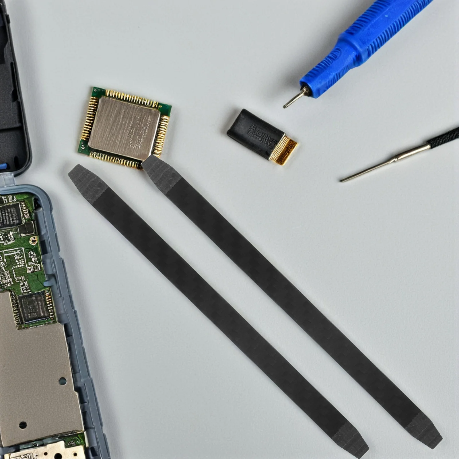 Zestaw narzędzi do naprawy elektroniki z włókna węglowego, 6 sztuk, do otwierania i demontażu ekranów laptopów i telefonów.