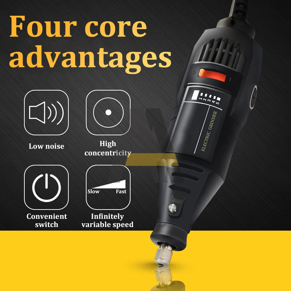 mini electric drill engraver Rotary Tool 8000-30000RPM polishing machine 130W Power Tool Variable Speed engraving pen with kits