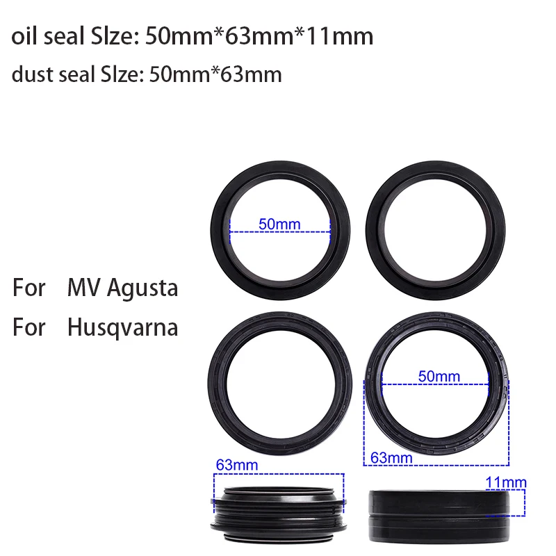 50x63x11 50 63 sello de aceite de polvo de horquilla delantera de motocicleta para MV Agusta BRUTALE 750 910 920 989 1078 1090 F4 1000 para Husqvarna TE 410