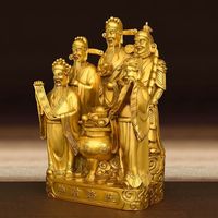 God of Wealth Figurines Five Blessings Wealth Gods Statue Feng Shui Deities for Shop/Office/Room Worship Home Decor
