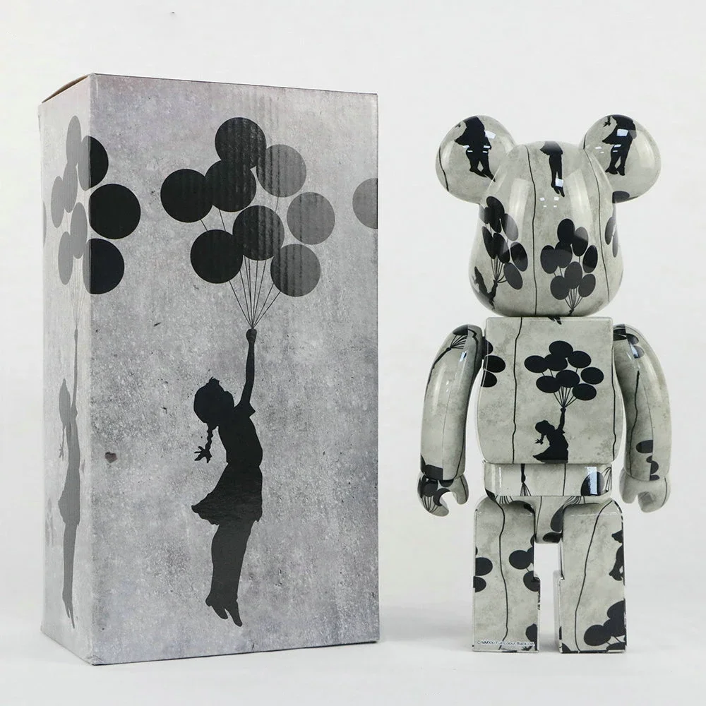 Bearbrick Banksy بالون فتاة بنة الدب 400% 28 سنتيمتر دمية الموضة العنف دمية دب حلية هدايا لعيد الحب #3