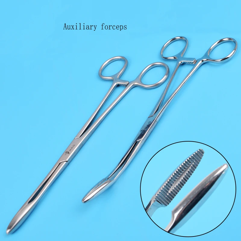 Stainless steel auxiliary forceps tweezers with teeth beauty salon clamps dental cotton balls thickened surgical tools medical s