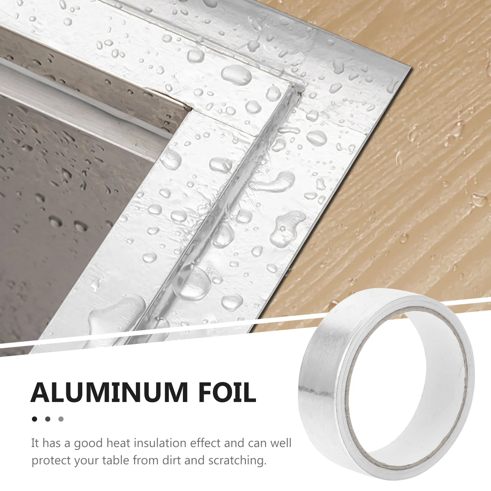 

1Roll Self-Adhesive Waterproof Oil-Proof Sticker Heat Resistant Removable Aluminum Foil Decal Silver For Kitchen Cabinets