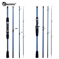 BIUTIFU Baitcasting Spinning Travel Carbon 4/5 Section Fishing Rods Casting Weight 5-20g Power Ultralight Lure Trout Mini Pole