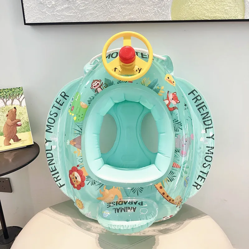 ROOXIN 등받이 풀 플로트가있는 클리어 쉘 아기 수영 반지 물 놀이 튜브 플로트 시트 수영 서클 풍선 풀 파티 완구