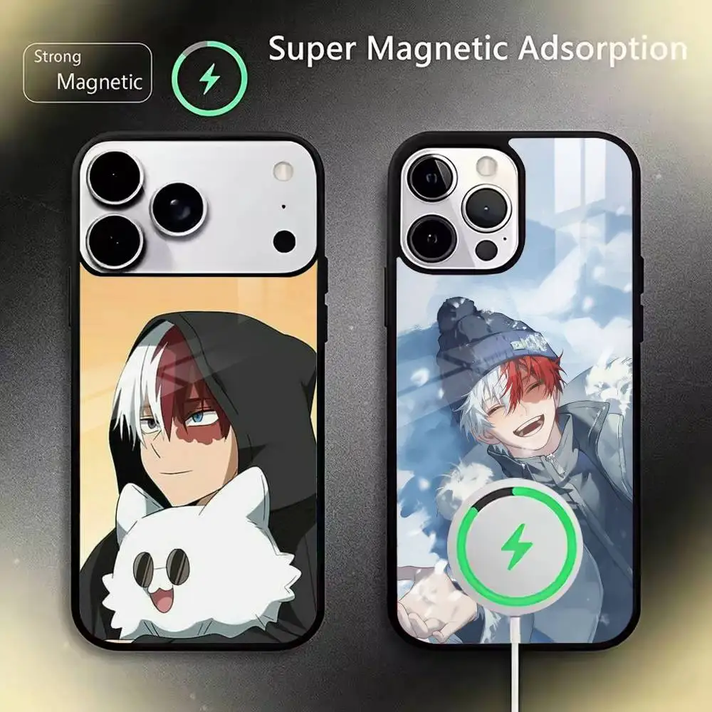 

My -H-Hero Academia-S-Shoto -T-Todoroki Wireless charging phone case compatible with iPhone 17/16/15/14/13/12/11