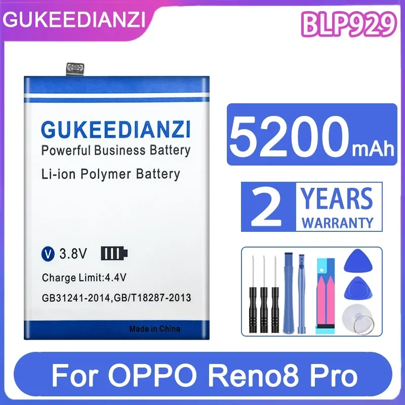 

Сменный аккумулятор GUKEEDIANZI BLP929 5200 мАч для OPPO Reno 8 Pro PLUS 8pro 8Pro +