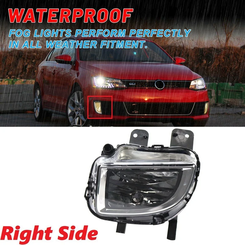 

For GOLF MK6 Jetta GLI 2010-2015 Right Side Front Bumper Fog Lights Bumper Lamps Clear Lens 5K0941700E